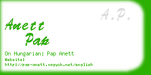 anett pap business card